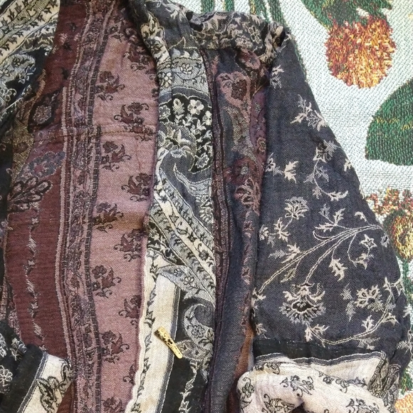 Tagless reversible paisley hippie boho super soft cardigan freesize S/M - Picture 2 of 6